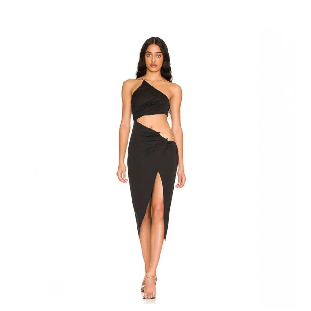 NBD x REVOLVE Black Chain Cutout Midi Dress Size M